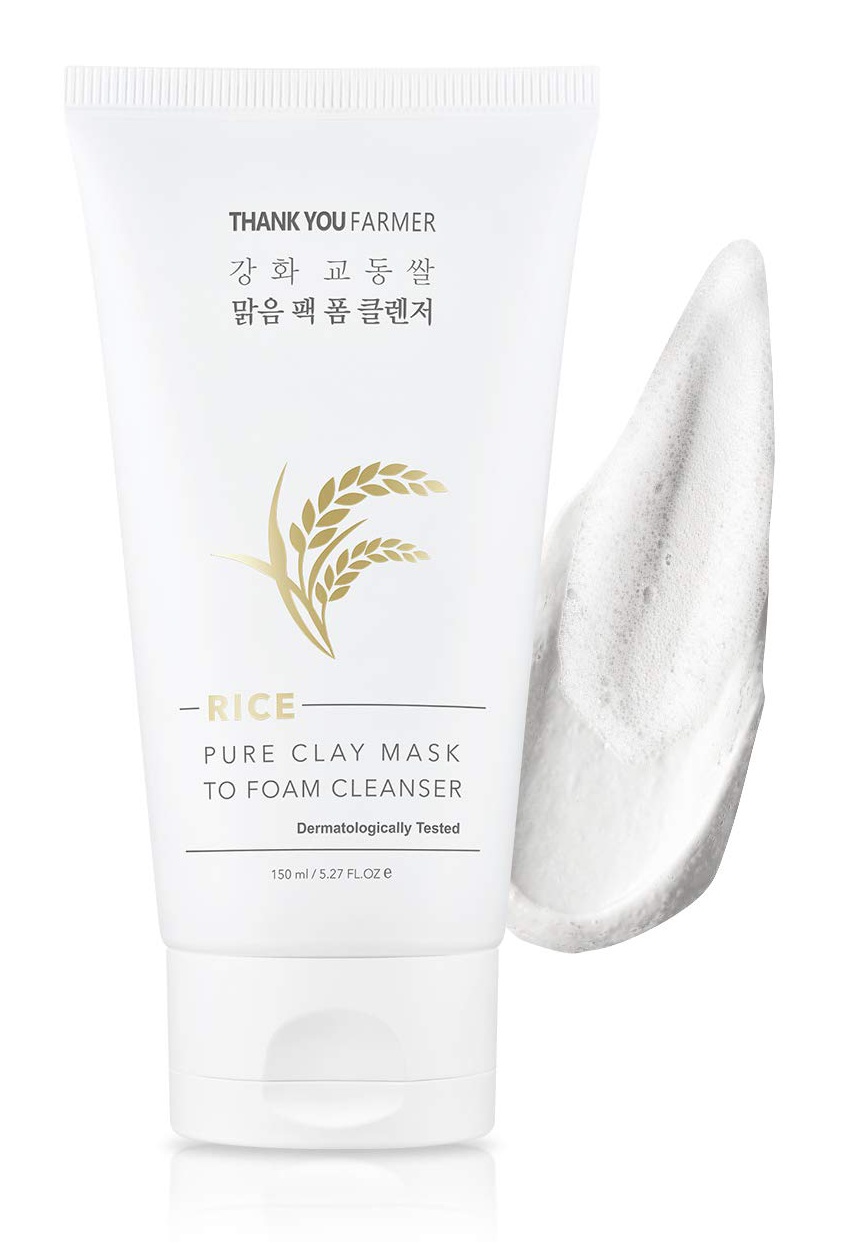 Thank You Farmer Rice Pure Clay Mask To Foam Cleanser