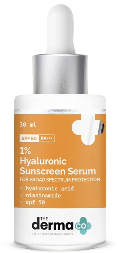 The derma CO 1% Hyaluronic Acid Sunscreen Serum With SPF 50 & Niacinamide
