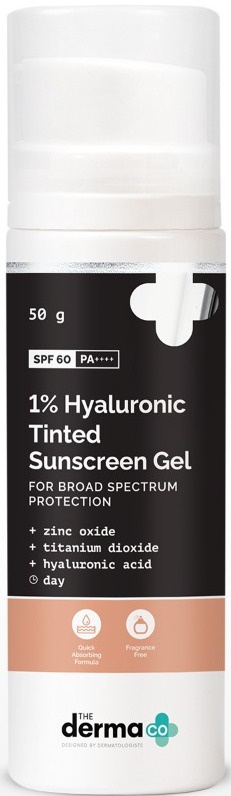 The derma CO 1% Hyaluronic Tinted Sunscreen Gel For Broad Spectrum Protection