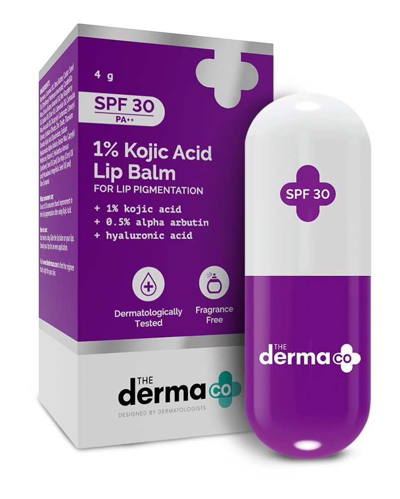 The derma CO 1% Kojic Acid Lip Balm With Alpha Arbutin & Hyaluronic Acid