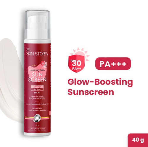 The skin story Beetroot Glowing Skin Face Sunscreen SPF 30 Pa++ For Sun Tan Dark Spots Pigmentation