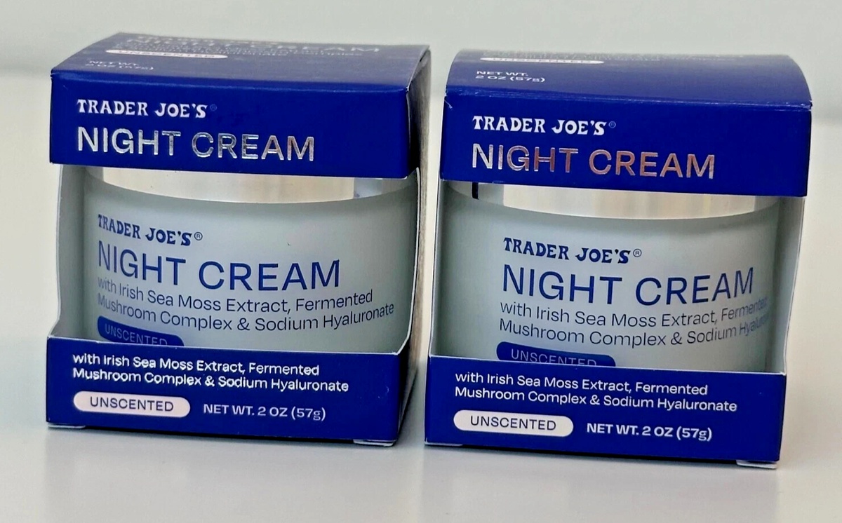 Trader Joe's Night Cream With Irish Sea Moss Extract, Fermented Mushroom Complex, And Sodium Hyaluronate