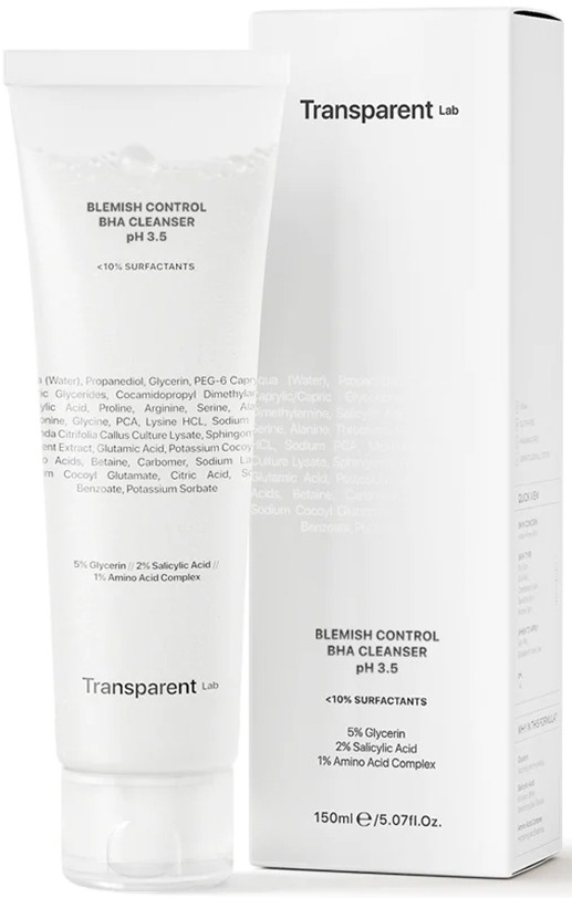 Transparent lab Blemish Control BHA Cleanser pH 3.5