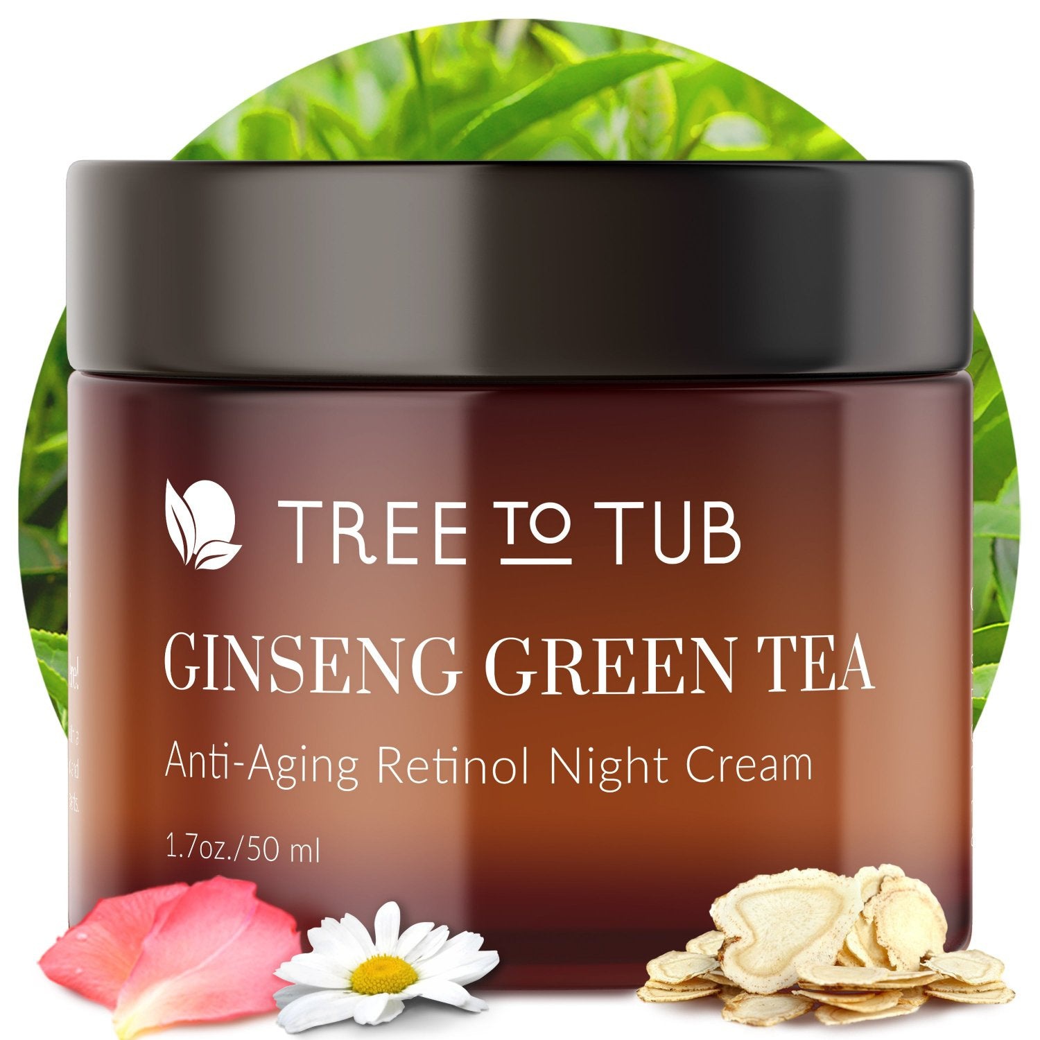Tree to Tub Ginseng Green Tea Anti-aging Retinol Night Cream - Natural Brightening For All Skin Types