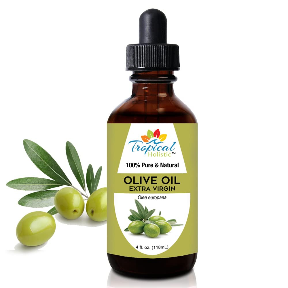 Tropical Holistic Extra Virgin Organic Olive Oil 4 Oz - Cold Pressed Unrefined