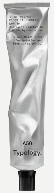 Typology Lab-2008 A50 - Face Moisturizer For Wrinkles And Fine Lines - SPF 30 1% Plant Collagen + Hyaluronic Acid