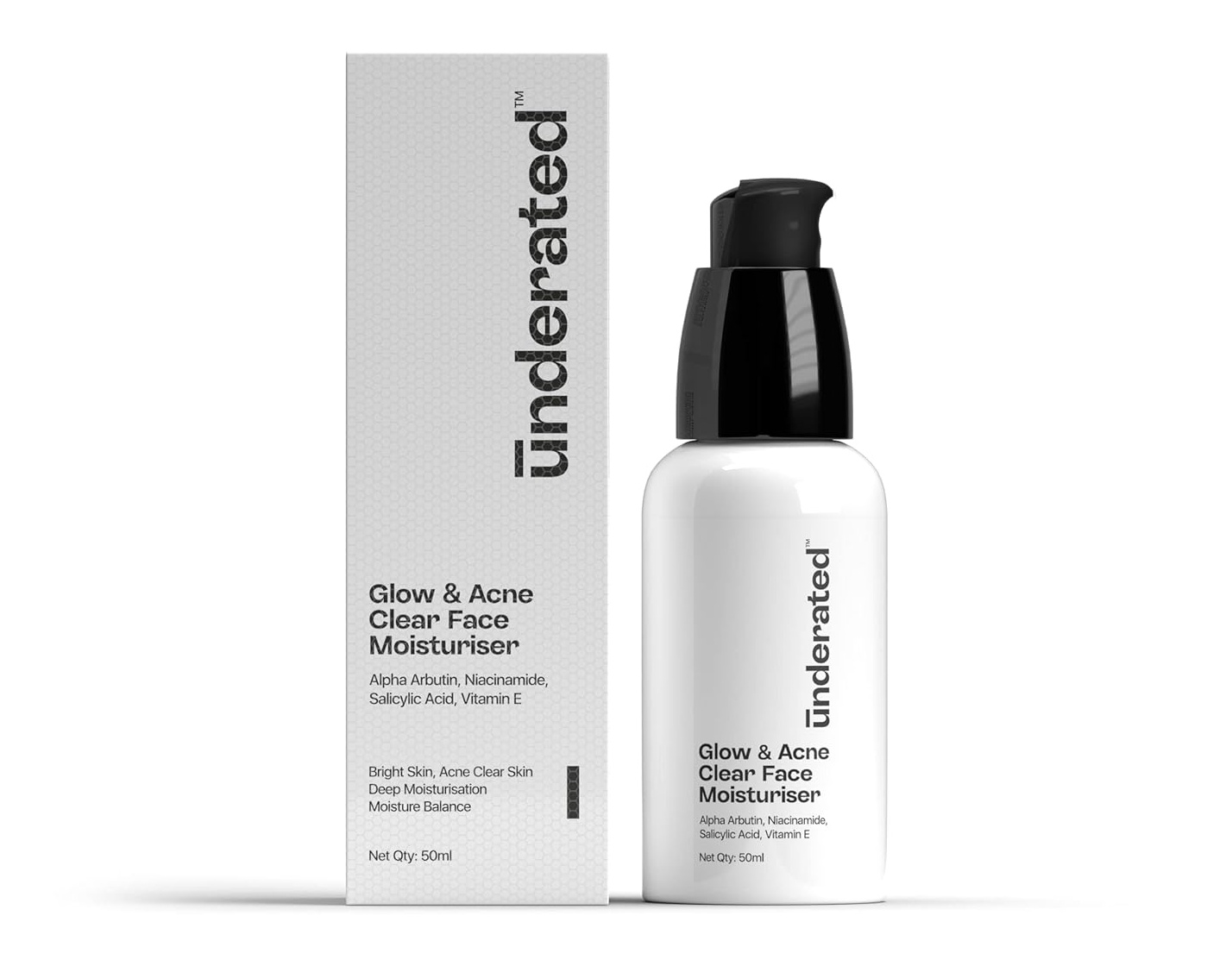 Underated Glow And Acne Clear Face Moisturizer With Salicylic Acid And Vitamin E