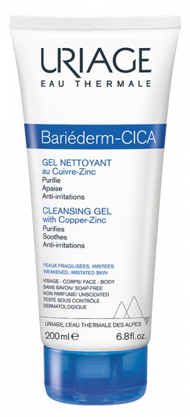 Uriage Barièderm-cica Cleansing Gel With Copper-zinc