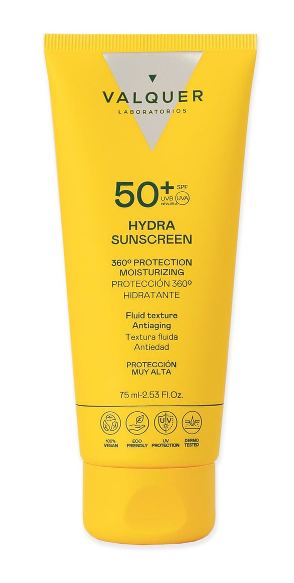 Valquer Crema Facial Hydra Sunscreen SPF 50+ Protección 360º Hidratante Y Antiedad