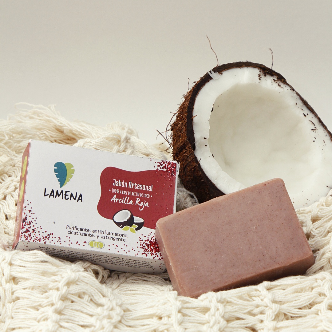 Vidamena (Lamena - Lacora) Jabón Artesanal Arcilla Roja