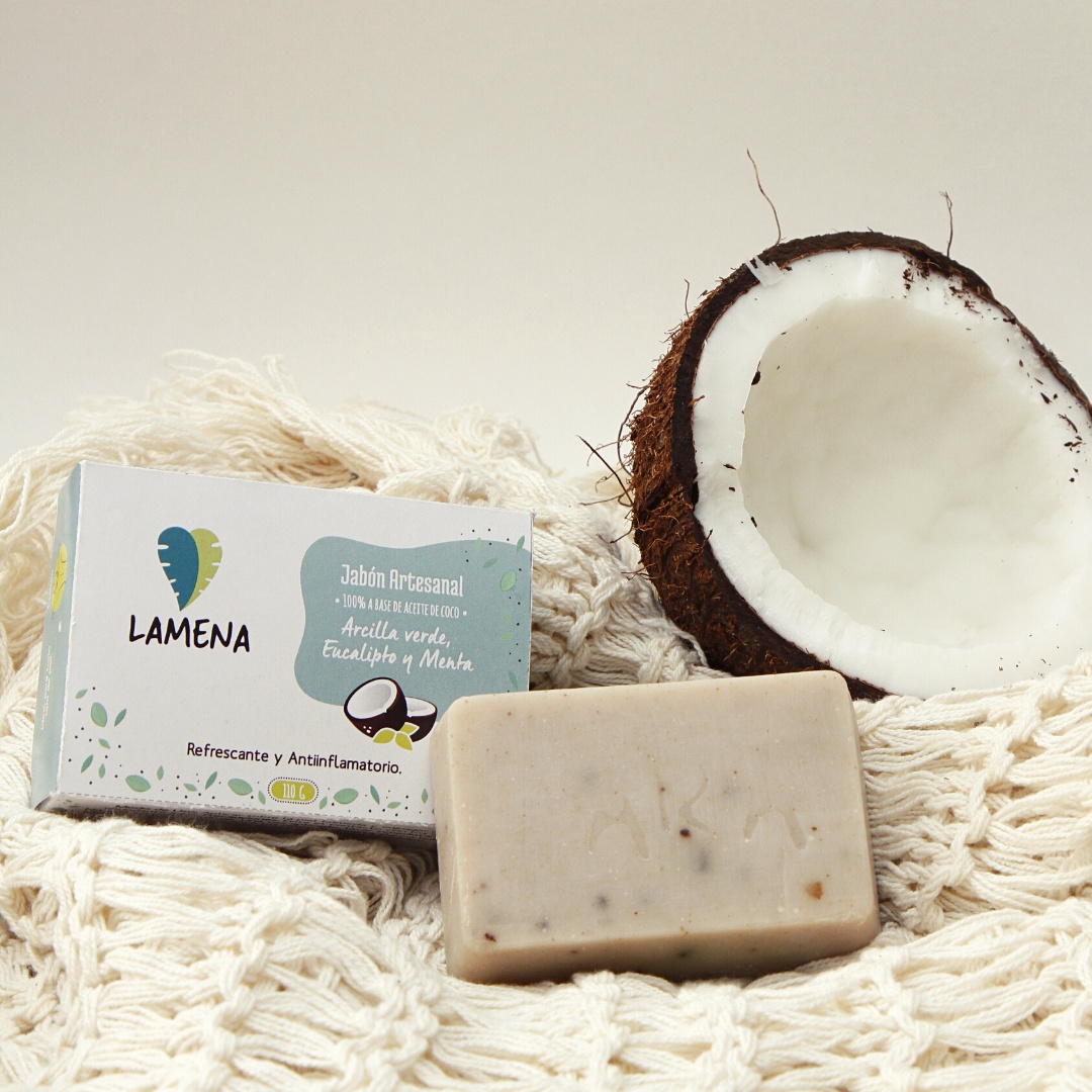 Vidamena (Lamena - Lacora) Jabón Artesanal Arcilla Verde, Eucalipto Y Menta