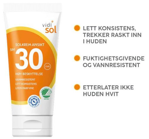 Vidi Solkrem Ansikt SPF30