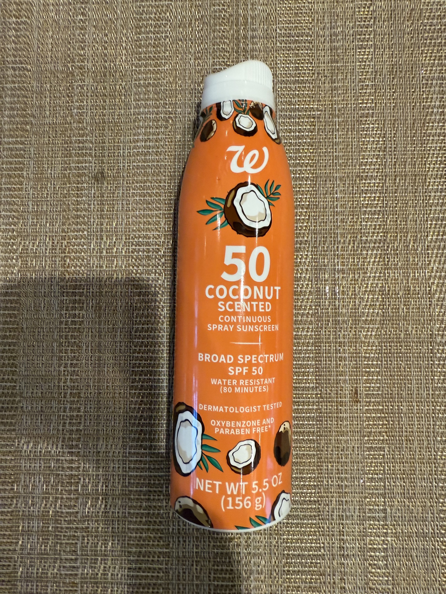 Walgreens 50 Coconut Scented Continuous Sunscreen Spray