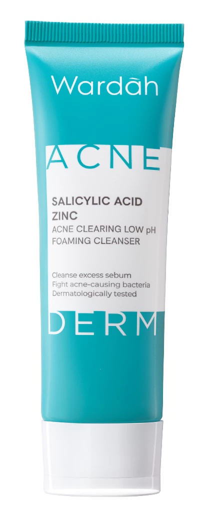 Wardah Acnederm Salicylic Acid + Zinc Acne Clearing Low pH Foaming Cleanser