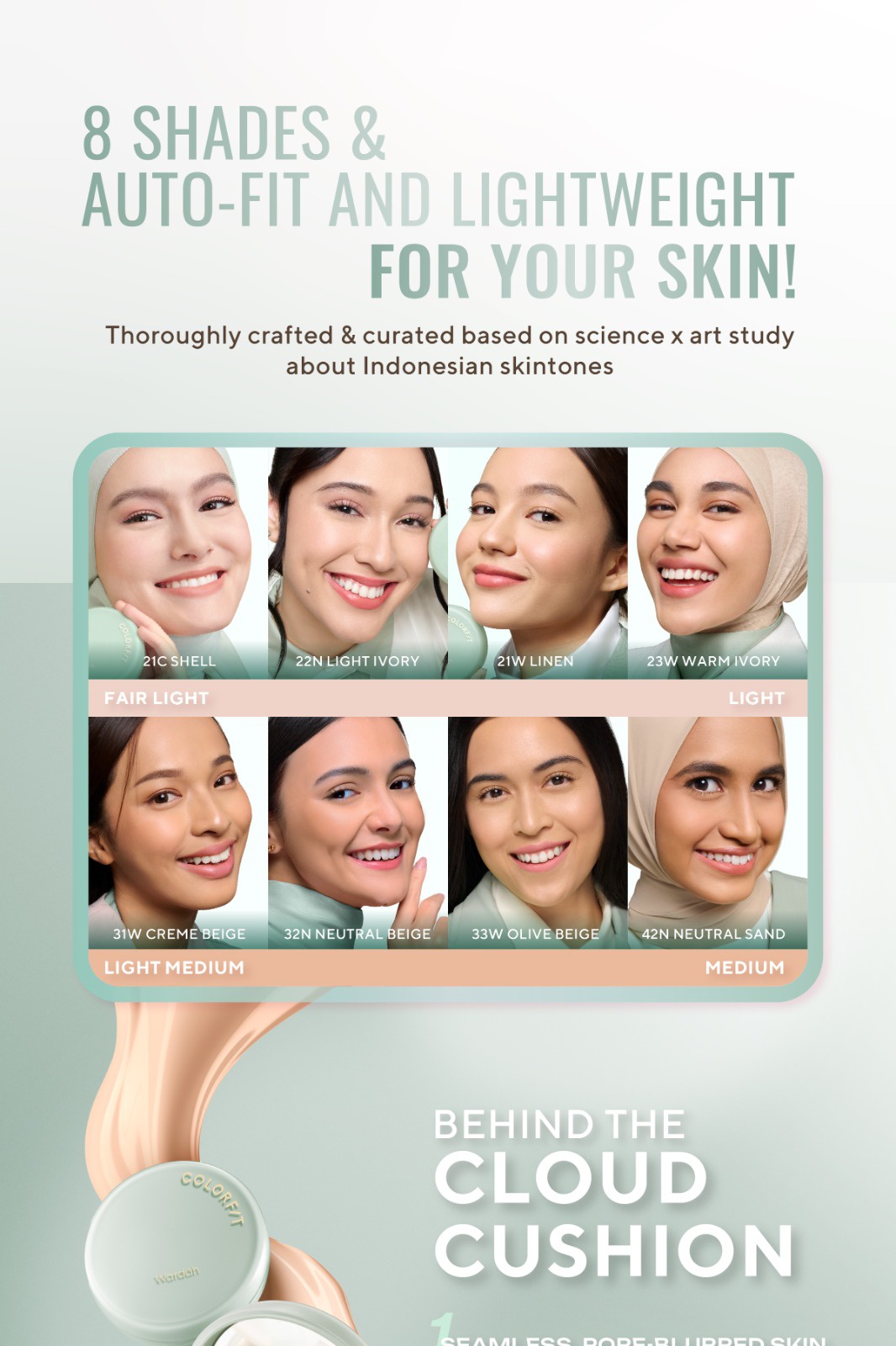 Wardah Colorfit 5d Blur Cloud Cushion 21c Shell