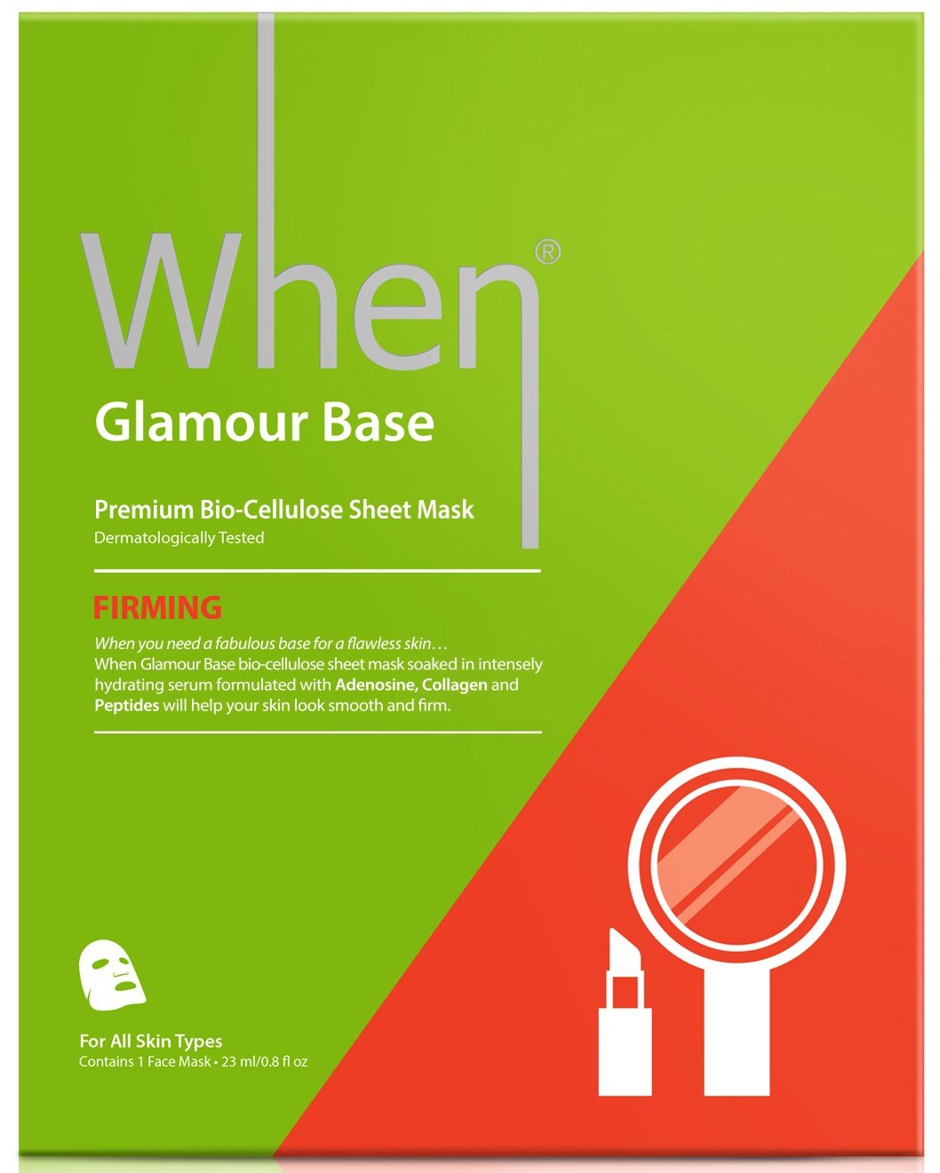 When Beauty Firming Glamour Base Premium Bio-cellulose Facial Sheet Mask