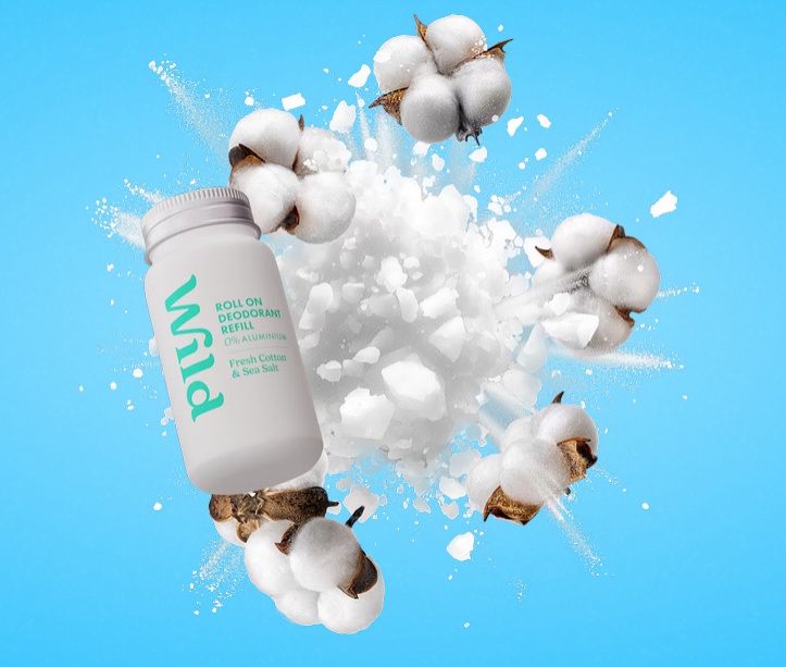 Wild Roll On Deodorant Fresh Cotton And Sea Salt