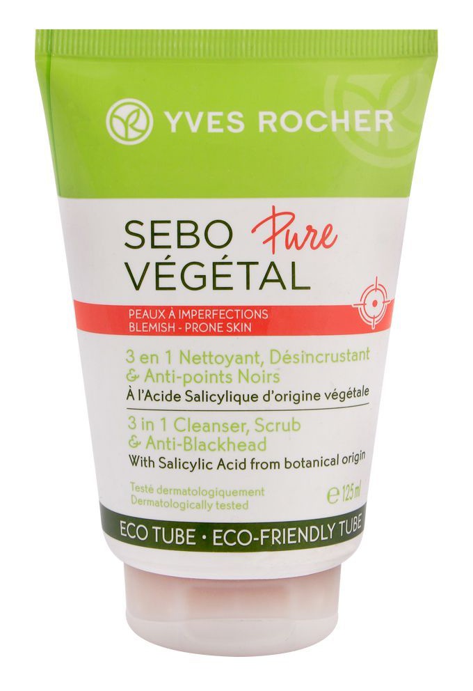 Yves Rocher Sebo Pure Vegetal 3 In 1 Cleanser, Scrub & Anti-Blackhead