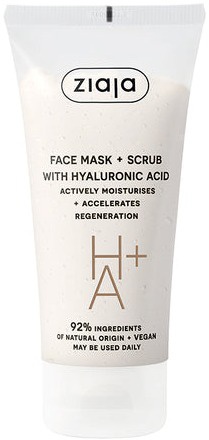 Ziaja Face Mask + Scrub With Hyaluronic Acid