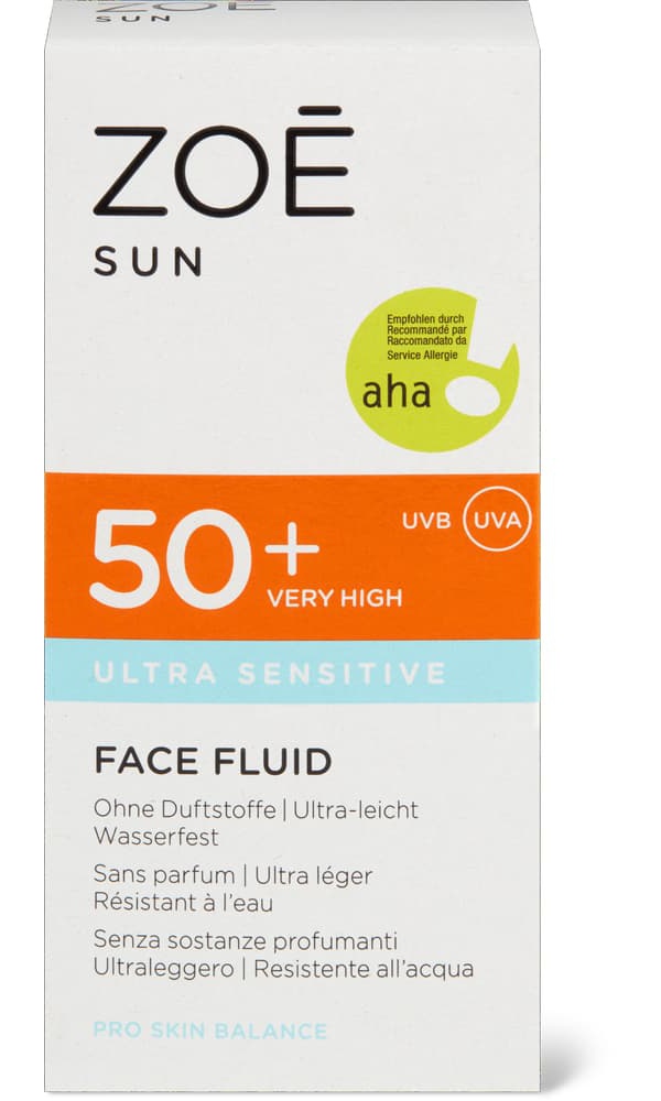 Zoè Sun 50+ Ultra Sensitive Face Fluid