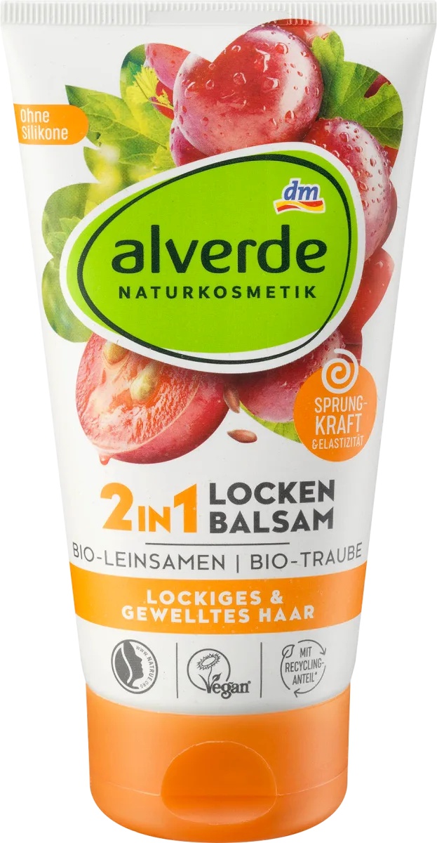 alverde 2in1 Locken Balsam Bio-Leinsamen Bio-Traube