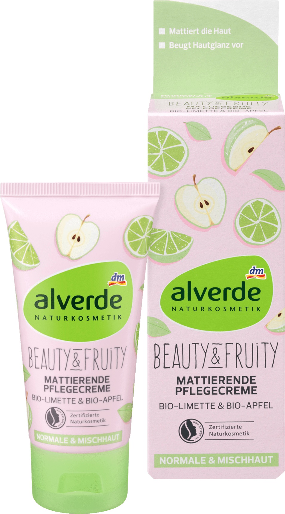 alverde Tagescreme Beauty & Fruity Mattierende Pflegecreme Bio-Limette Bio-Apfel