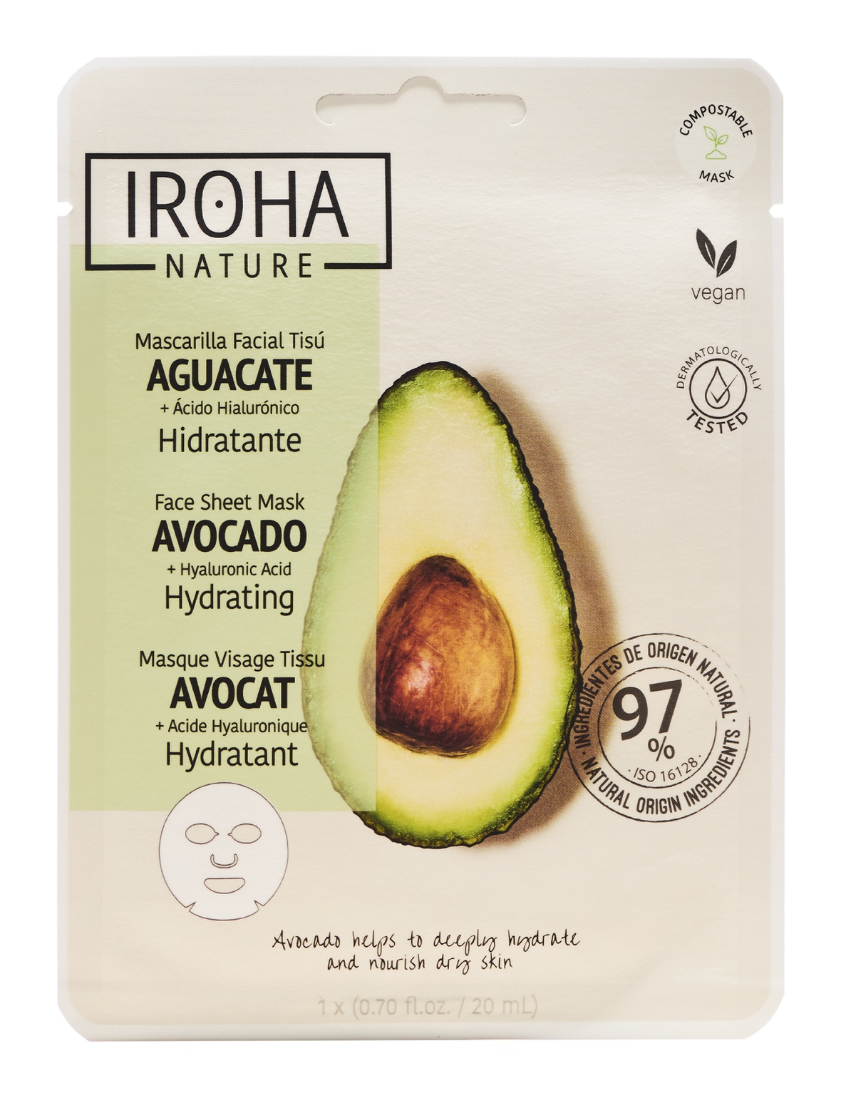 iroha nature Face Sheet Mask Avocado