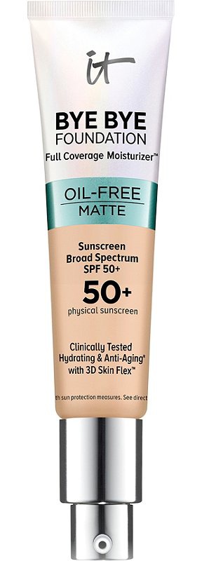 it Cosmetics Bye Bye Foundation Oil Fee Matte Full Coverage Moisturizer Spf 50+