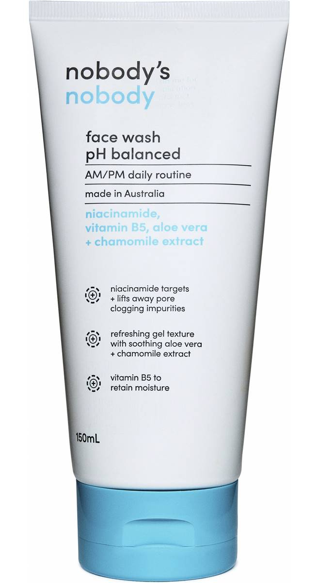 nobody's nobody Face Wash pH Balanced AM/PM Daily Routine
