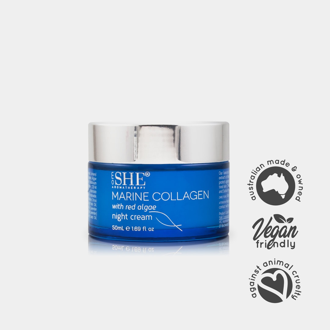 om SHE Aromatherapy Marine Collagen With Red Algae Night Cream