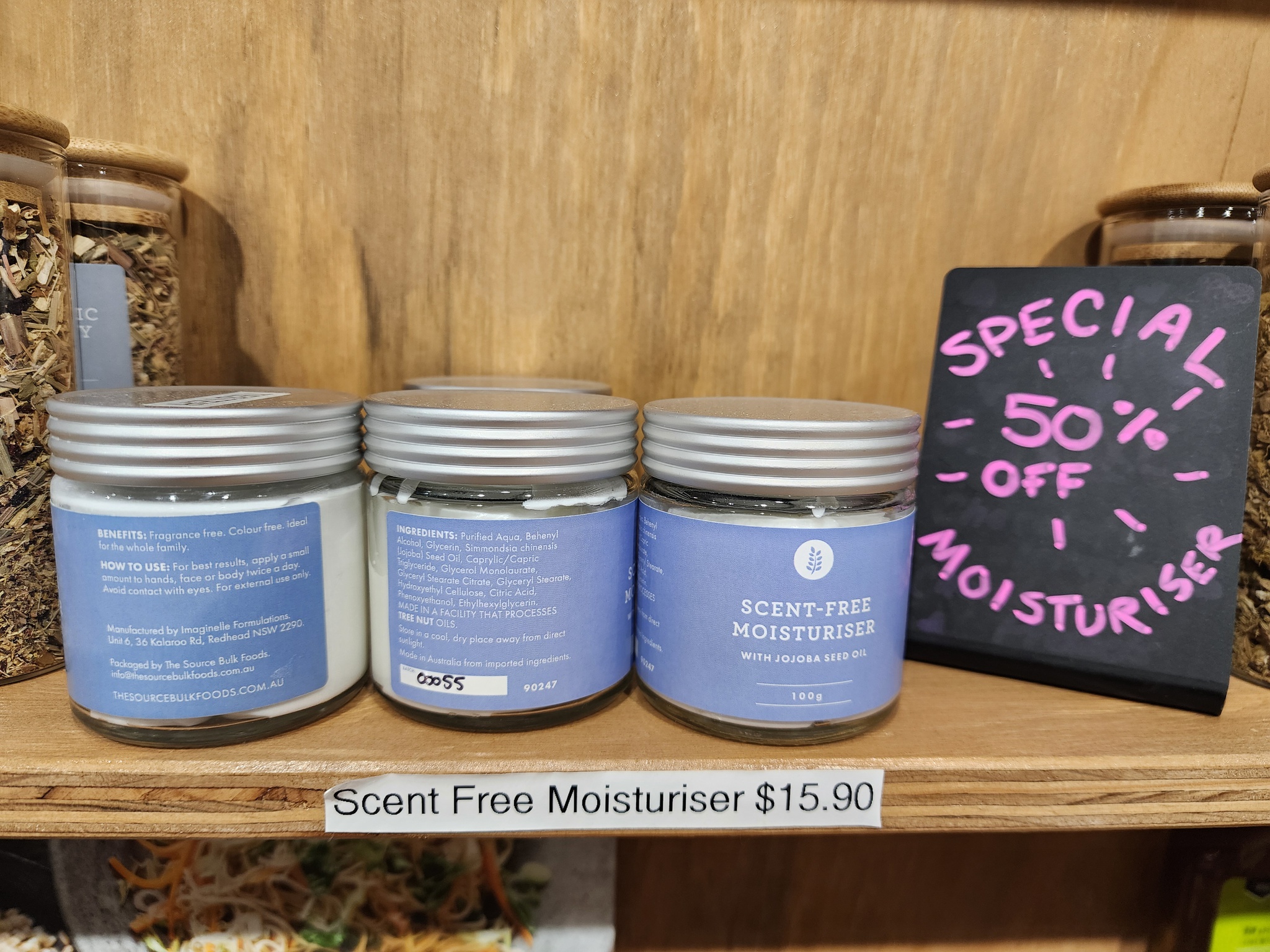 the Source Bulk Foods Scent-free-moisturiser Jojoba